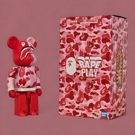 Bearbrick A BATHING APE ABC Camo Shark Pink 200% mit Verpackung