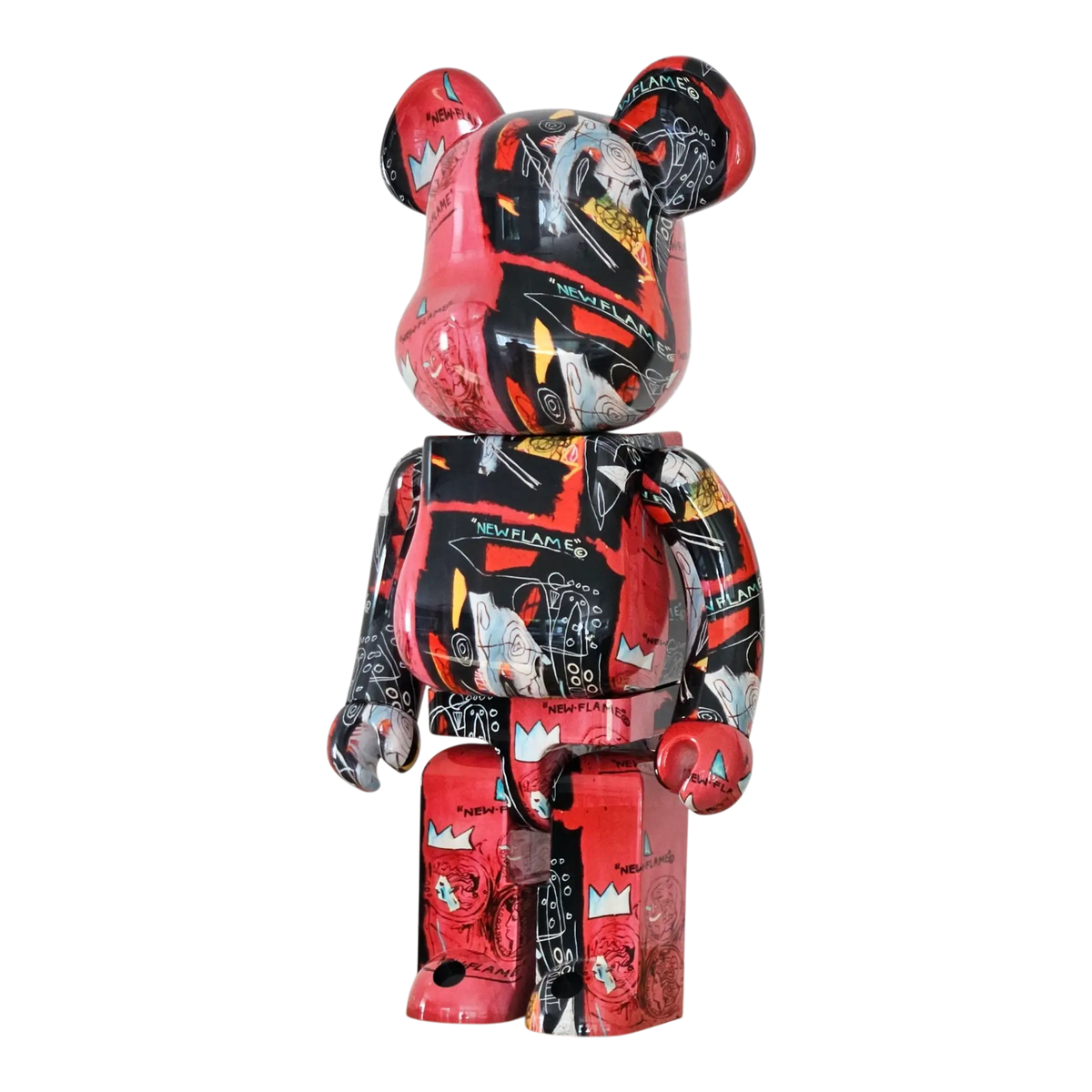 Bearbrick Andy Warhol × Jean-Michel Basquiat #1 schräg