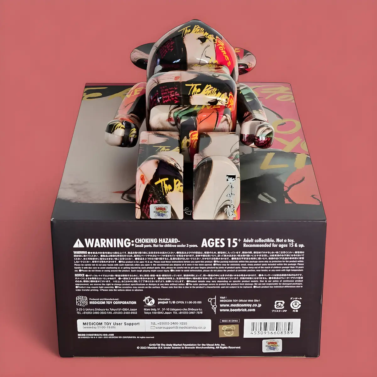 Bearbrick Andy Warhol × The Rolling Stones 'Love You Live' 100%+400% Echtheitmerkmale