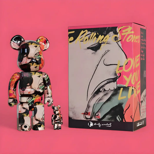 Bearbrick Andy Warhol × The Rolling Stones 'Love You Live' 100%+400% mit Verpackung
