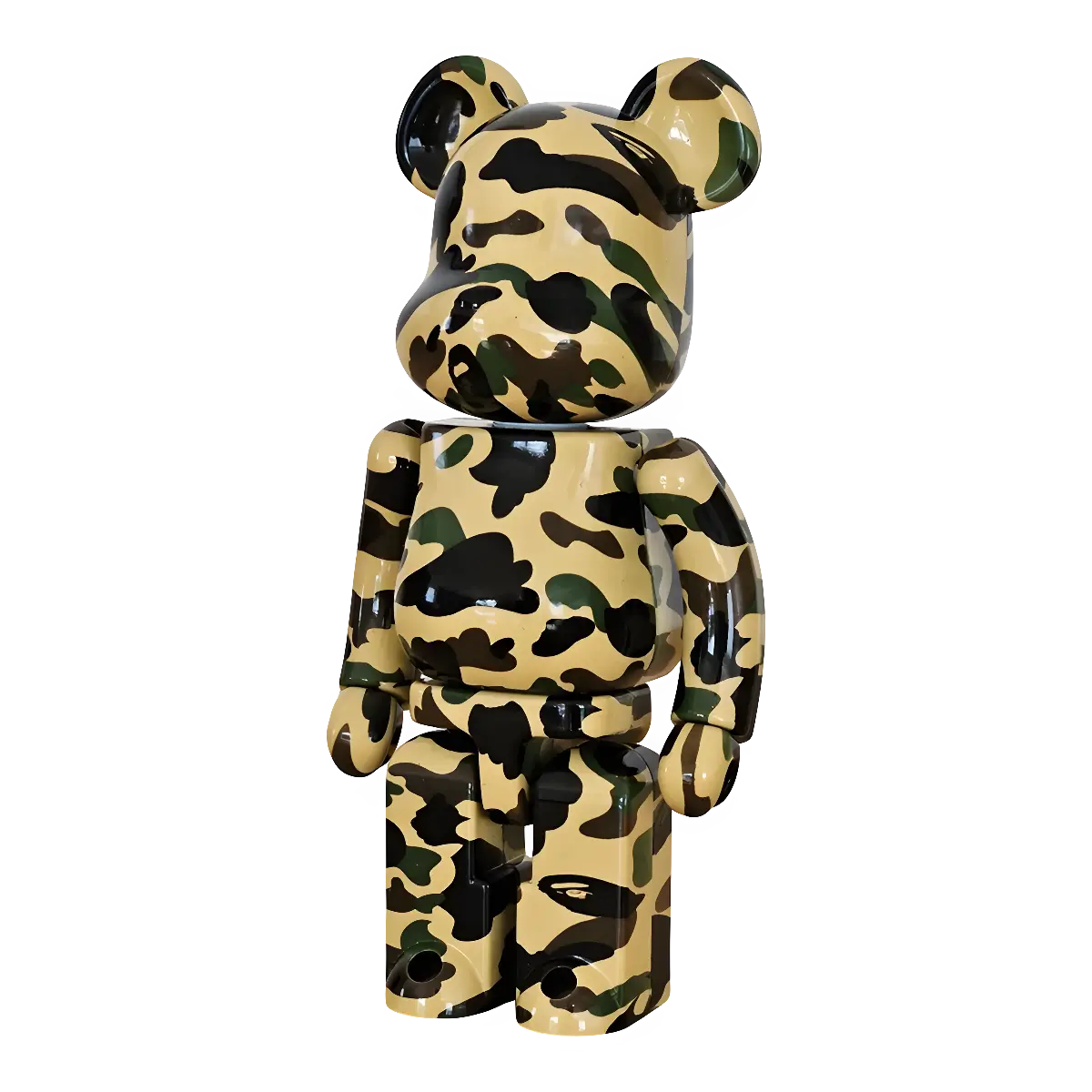 Bearbrick BAPE PLAY 1st Camo Yellow 200% schräg