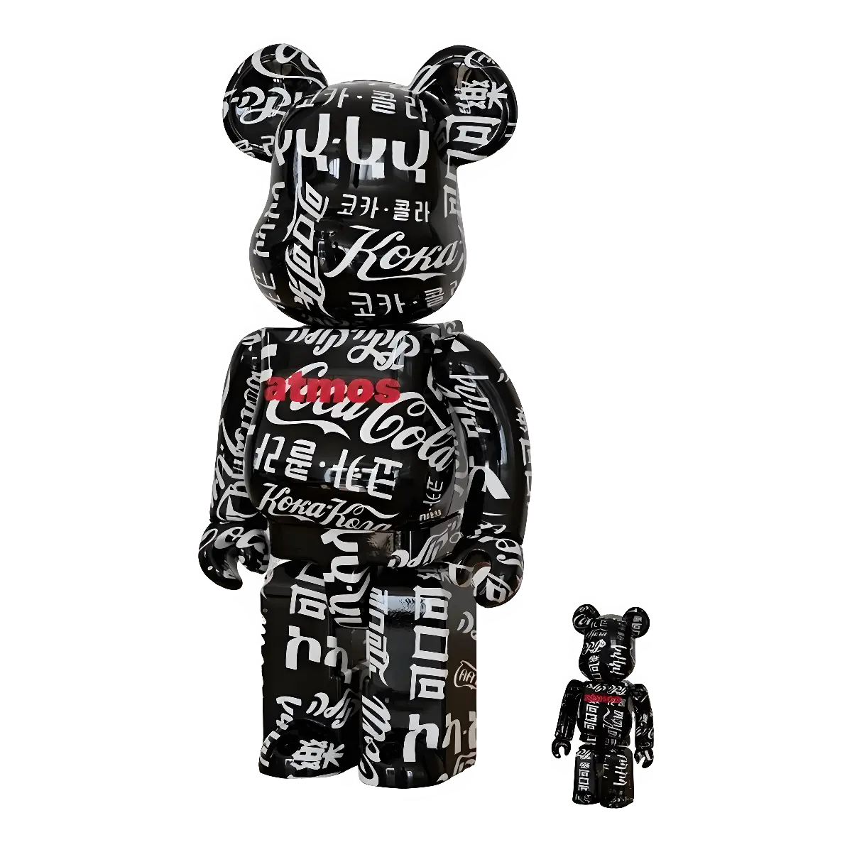 Bearbrick Coca-Cola × atmos Type-6 100%+400% schräg