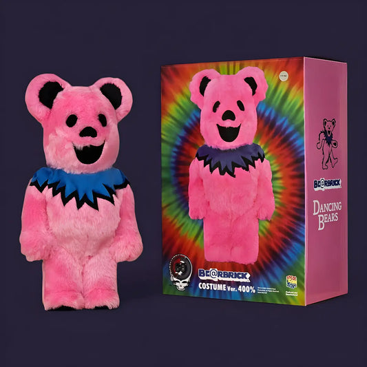 Bearbrick Grateful Dead Dancing Bears Costume Version Pink (400%) mit Verpackung