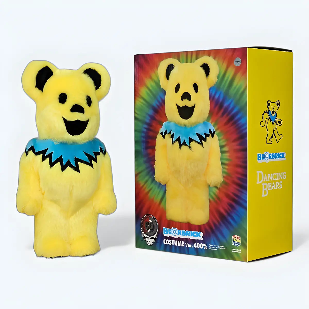Bearbrick Grateful Dead Dancing Bears Costume Version Yellow 400% mit Verpackung