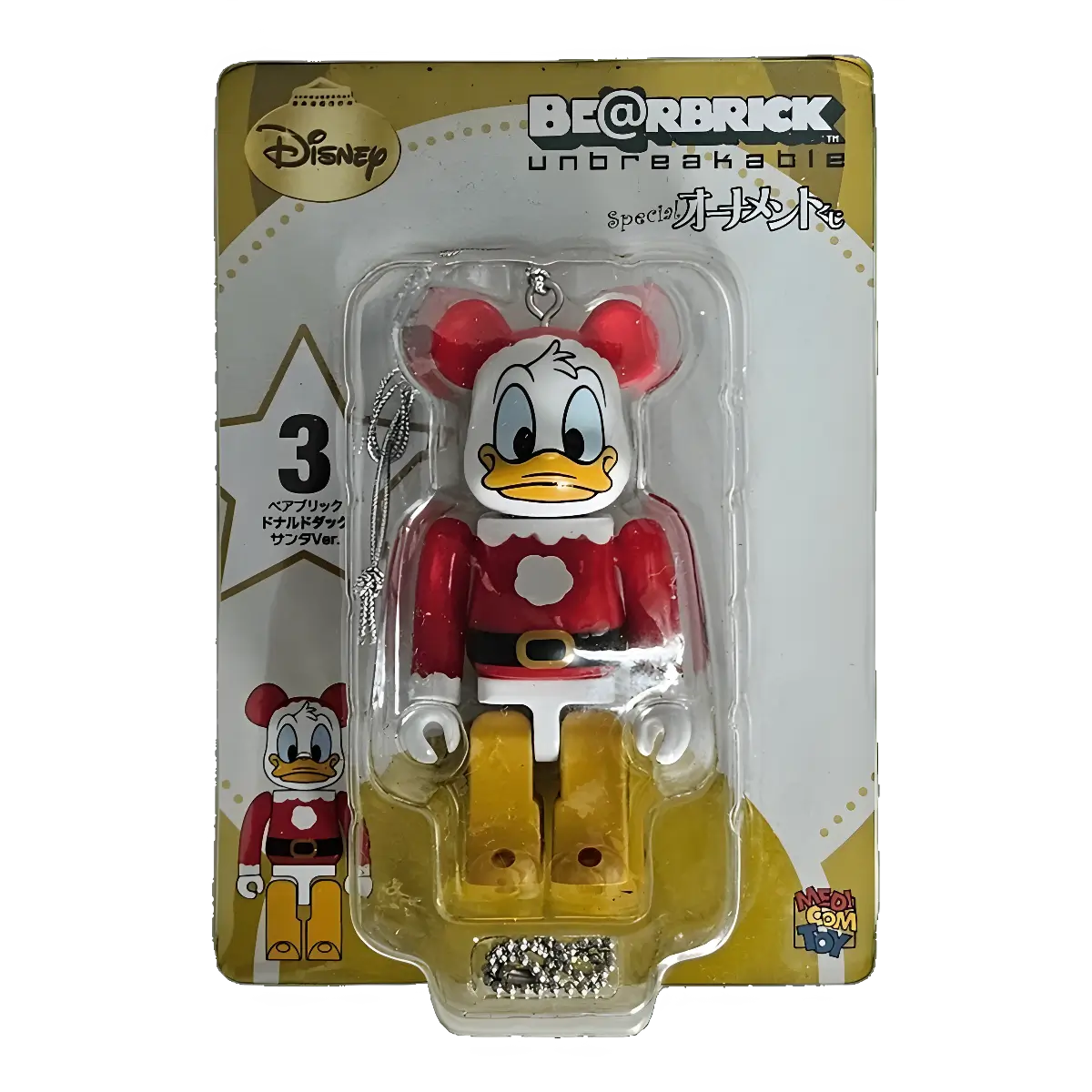 Bearbrick Happy Kuji 'Disney Special Ornament' (2011) - 3 Donald Duck Santa Version 100% in der Verpackung