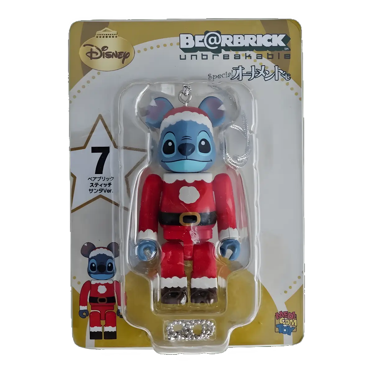Bearbrick Happy Kuji 'Disney Special Ornament' (2011) - 7 Stitch Santa Version 100% in der Verpackung
