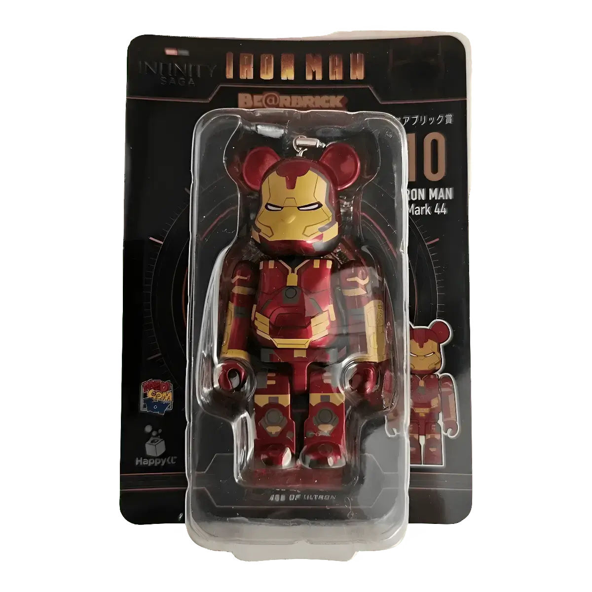 Bearbrick Happy Kuji 'Iron Man' (2023) - 10 Iron Man Mark 44 100% in der Verpackung