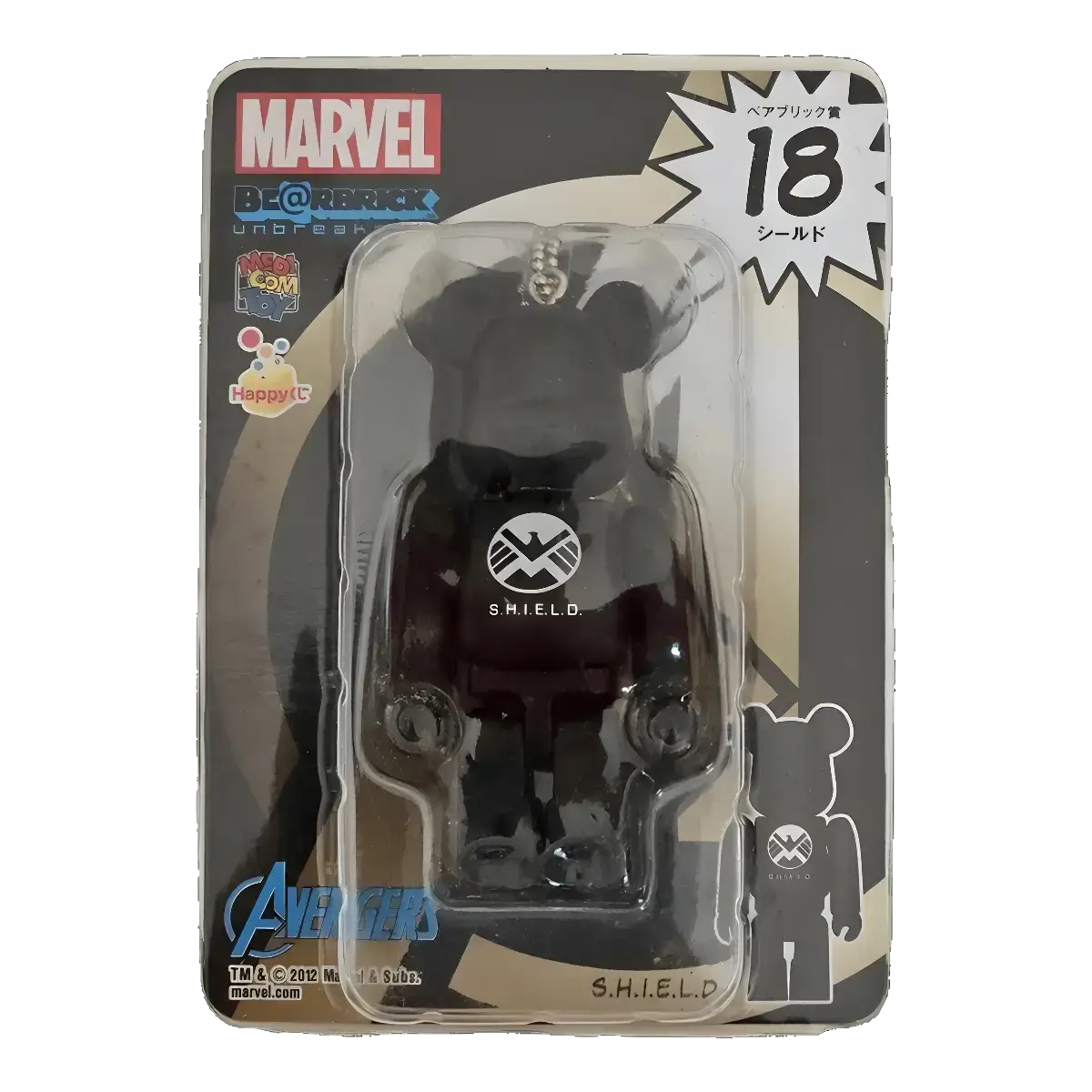 Bearbrick Happy Kuji 'MARVEL' (2012) - 18 S.H.I.E.L.D. 100% in der Verpackung