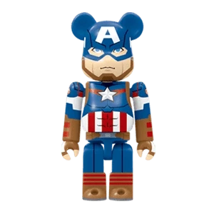Bearbrick Happy Kuji 'MARVEL' (2021) - 2 Captain America 100% Herstellerbild