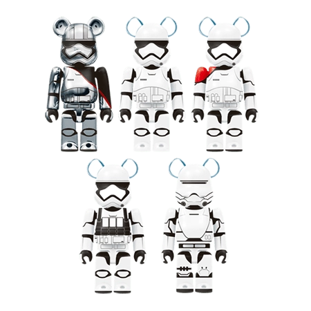 Bearbrick Happy Kuji 'Star Wars' (2017) - L@ST Captain Phasma & First Order Stormtrooper 5er-Set 400% Herstellerbild