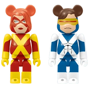 Bearbrick Happy Kuji 'X-Men' (2022) - B Jena Grey & Cyclops 100% Herstellerbild