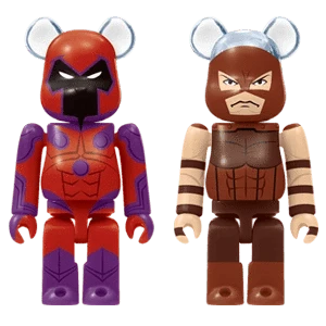 Bearbrick Happy Kuji 'X-Men' (2022) - D Onslaught & Juggernau 100% Herstellerbild