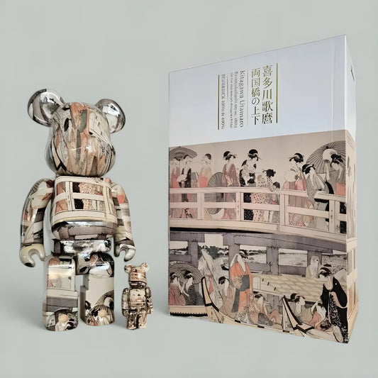 Bearbrick Kitagawa Utamaro 'On Top and Beneath Ryougoku Bridge' 100%+400% mit Verpackung
