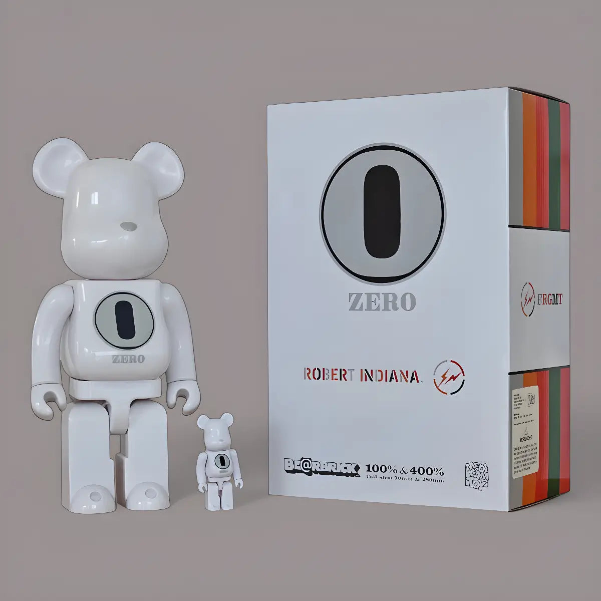 Bearbrick Robert Indiana × fragmentdesign White 100%+400% mit Verpackung