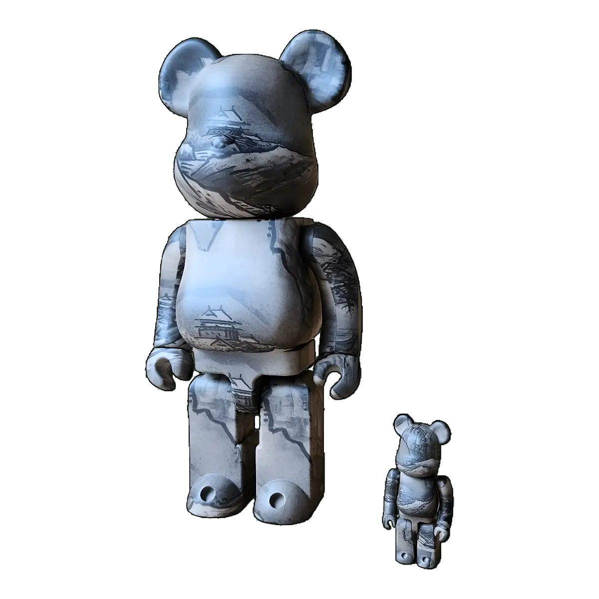 Bearbrick Sesshu National Treasure 'Autumn Winter Landscape Map (Winter Scenery)' 100%+400% schräg
