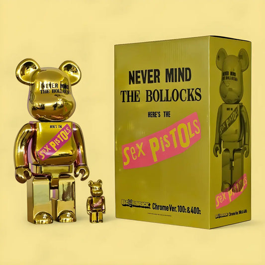 Bearbrick Sex Pistols Never Mind the Bollocks Chrome Version mit Verpackung