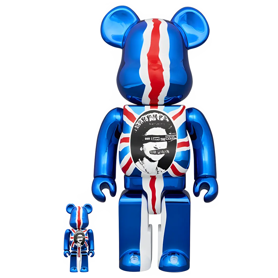 Bearbrick Sex Pistols 'God Save the Queen' Chrome Version Herstellerbild 1