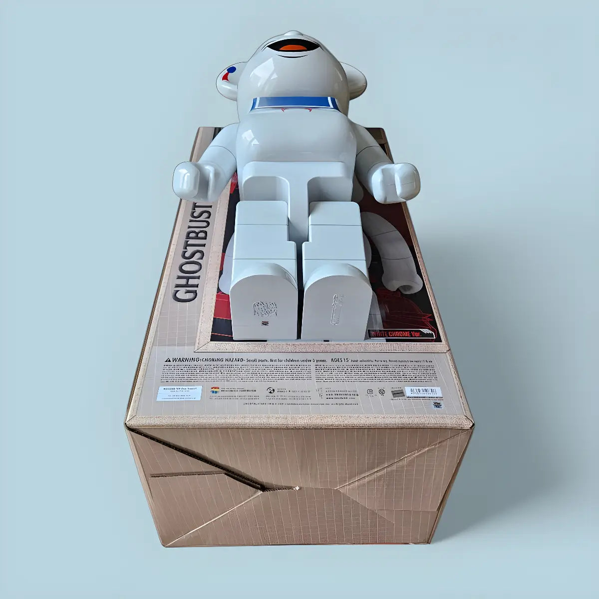 Bearbrick Stay Puft Marshmallow Man White Chrome Version 1000% Echtheitsmerkmale