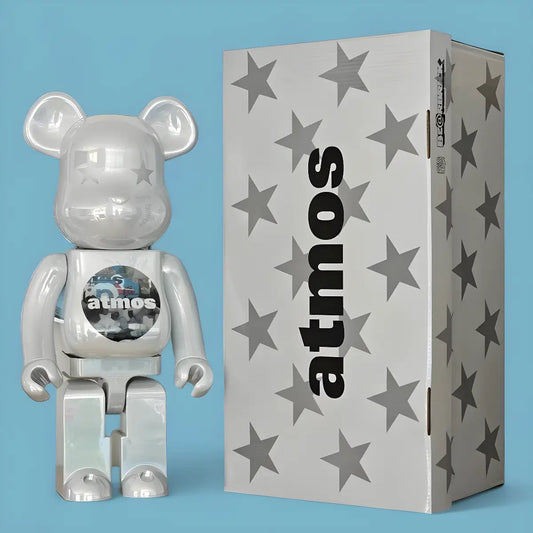 Bearbrick atmos White Chrome Version 1000% mit Verpackung