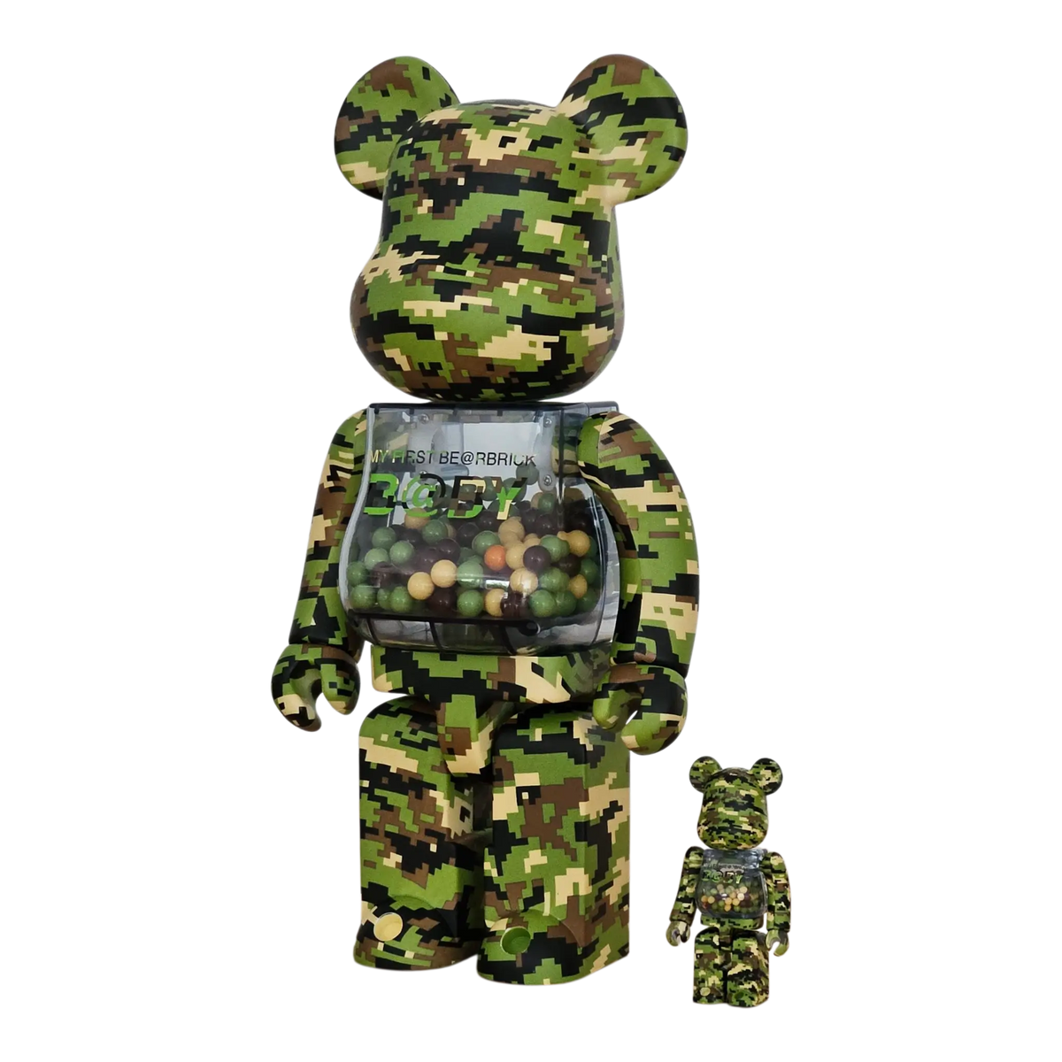 My First Bearbrick Baby Digital Camo Version 100%+400% schräg