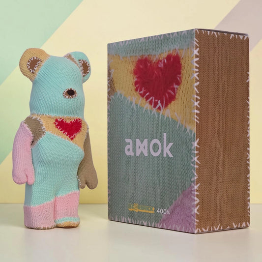 Bearbrick amok KNIT 400% mit Verpackung