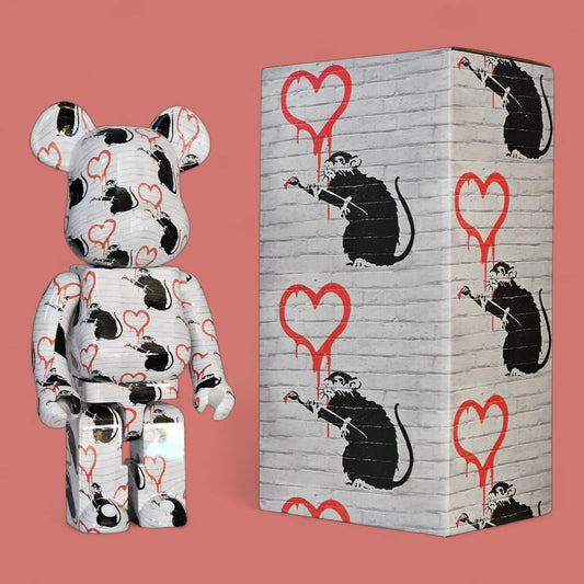 Bearbrick Brandalism "Love Rat" 1000% mit Verpackung