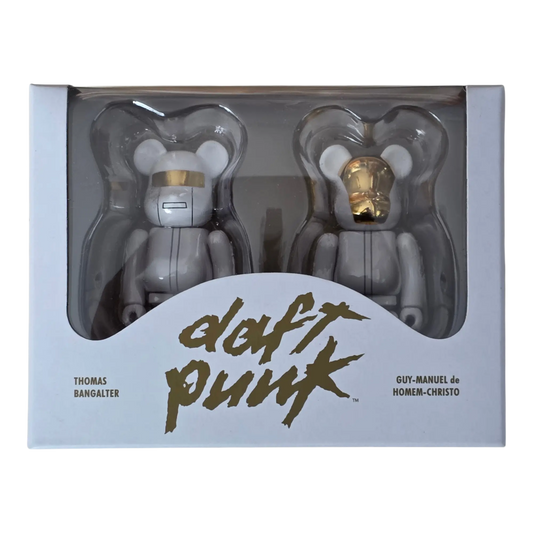 Bearbrick Daft Punk White Suits Version 2er-Set 100% Verpackungsvorderseite