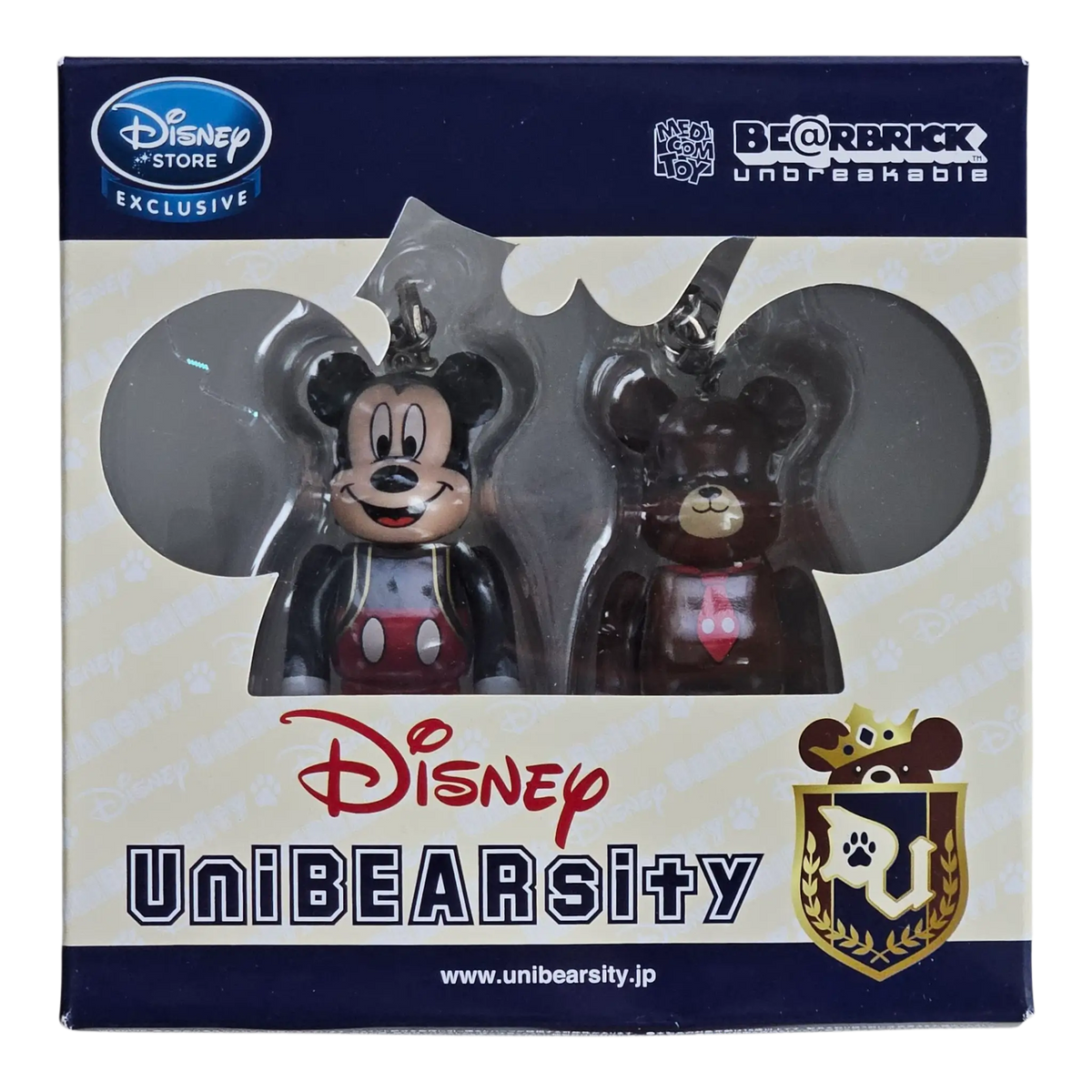 Bearbrick Disney UniBEARsity Mickey Mouse & Mocha Set 100% in der Verpackung