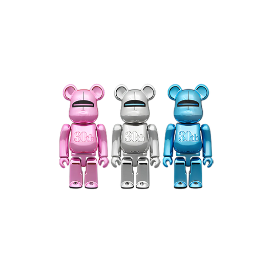 Bearbrick Hajime Sorayama Medicom Toy 30th Anniversary 3er-Set 100% Herstellerbild 1