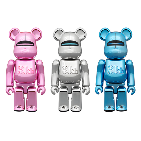 Bearbrick Hajime Sorayama Medicom Toy 30th Anniversary 3er-Set 100% Herstellerbild 1