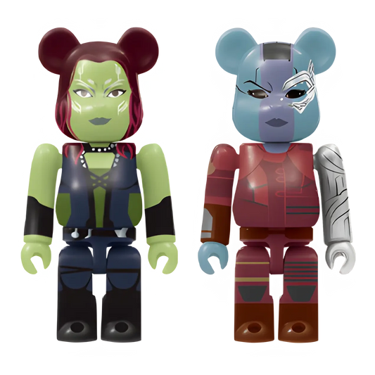 Bearbrick Happy Kuji "MARVEL Studios" - H: Gamora & Nebula 100% Herstellerbild 1