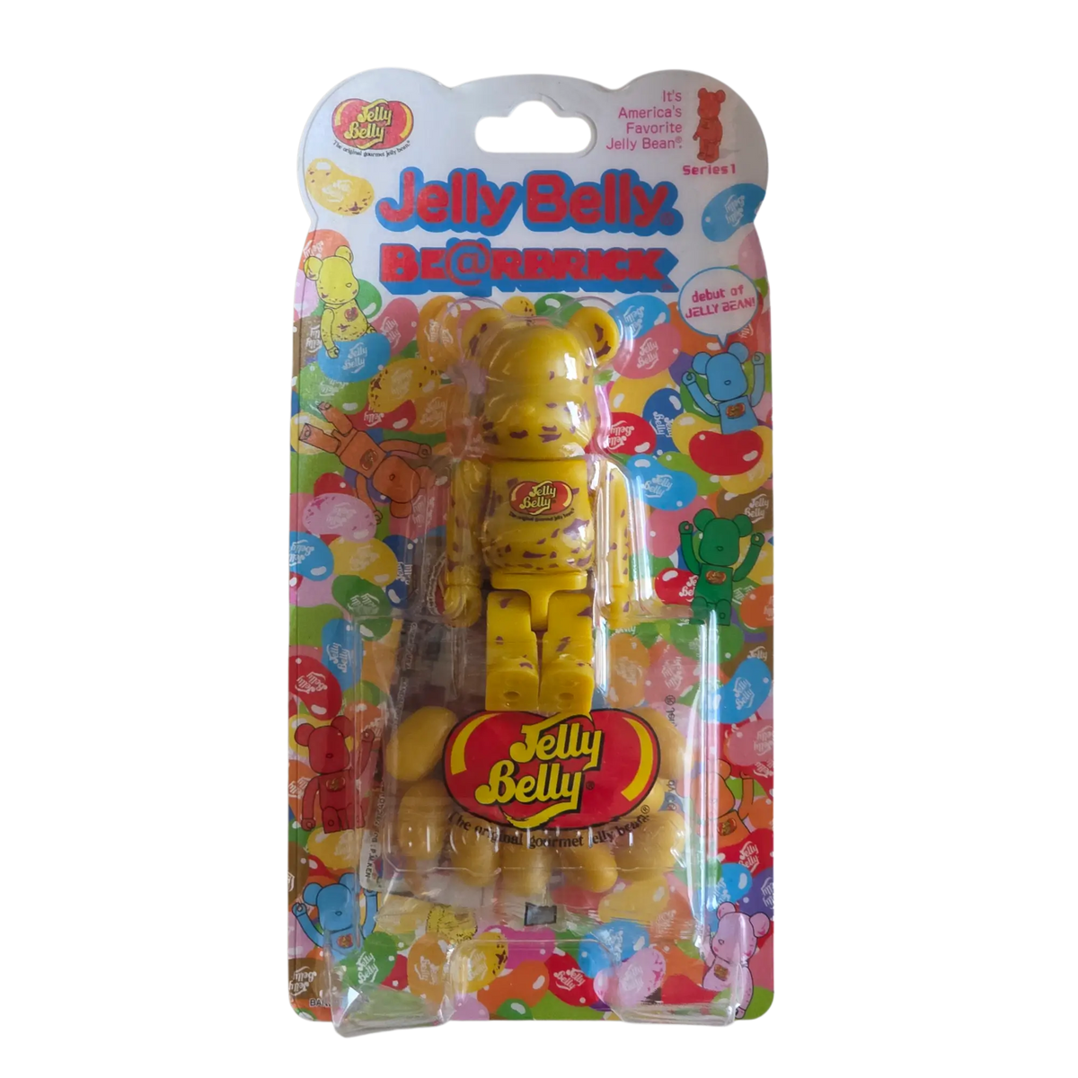 Bearbrick Jelly Belly – 2 Top Banana 100% in der Verpackung
