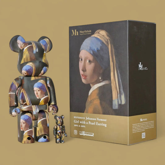 Bearbrick Johannes Vermeer "Girl with a Pearl Earring" 100%+400% mit Verpackung