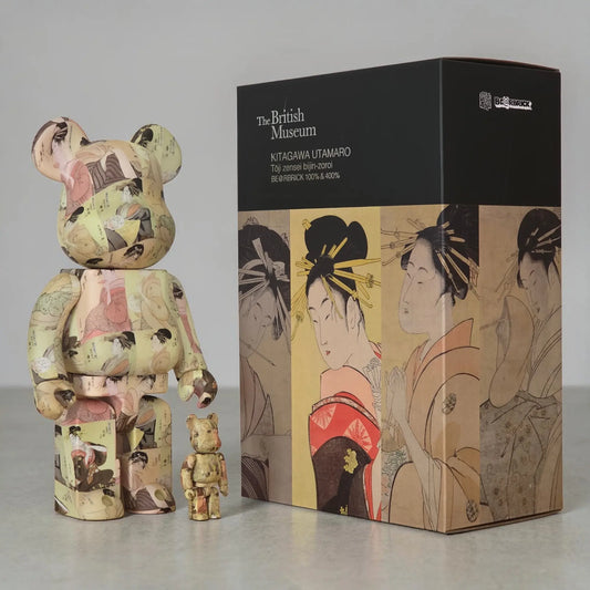 Bearbrick Kitagawa Utamaro "Tōji zensei bijin-zoroi" 100%+400% mit Verpackung