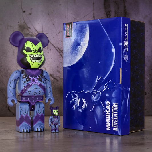 Bearbrick Mishka × Masters of The Universe Skeletor 100%+400% mit Verpackung