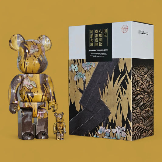 Bearbrick Ogata Korin "Writing Box with Eight Bridges" 100%+400% mit Verpackung
