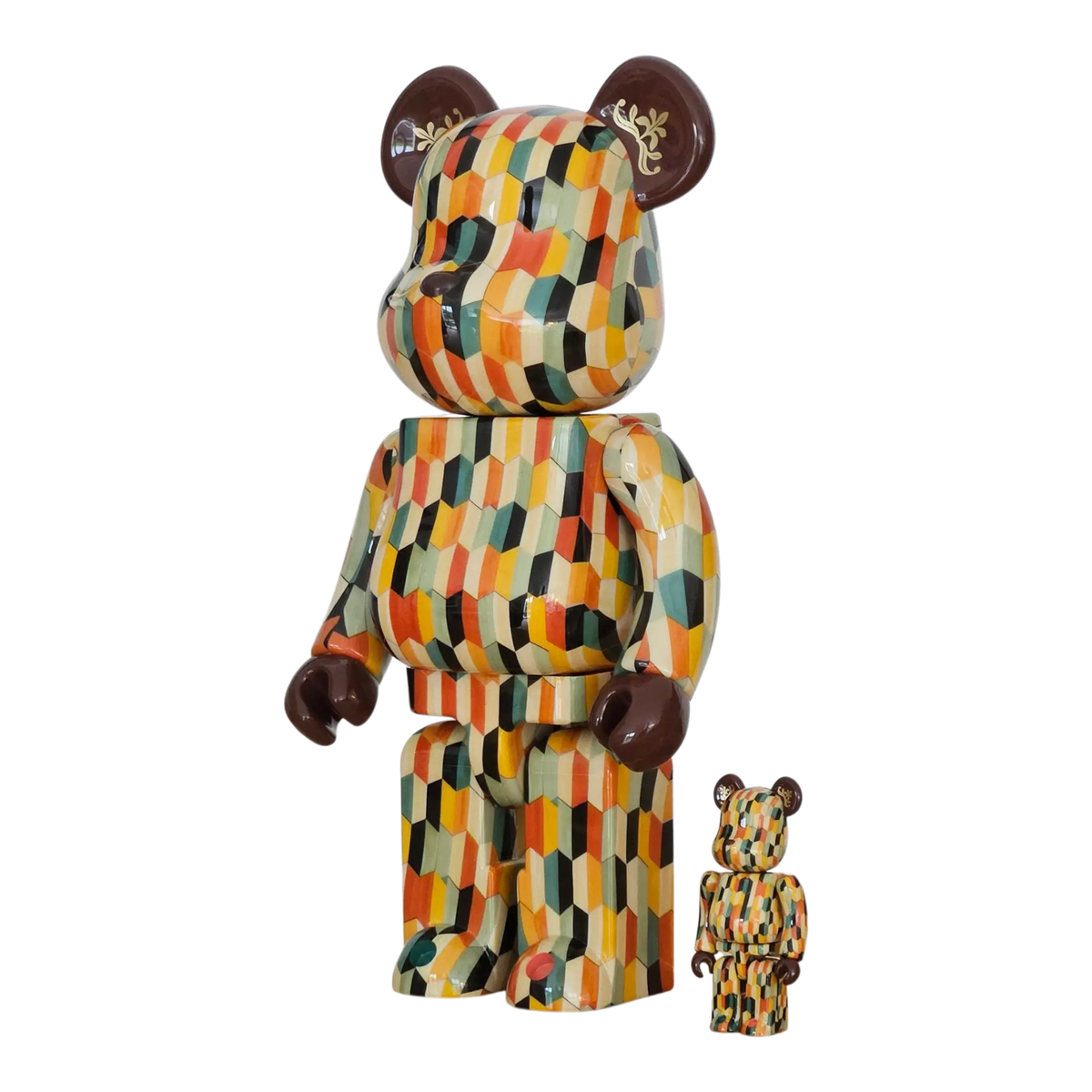 Bearbrick Rokkakuyosegi 100%+400% schräg