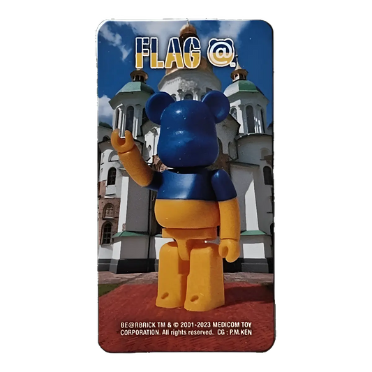Bearbrick Series 46 Flag "Ukraine" 100% Begleitkarte