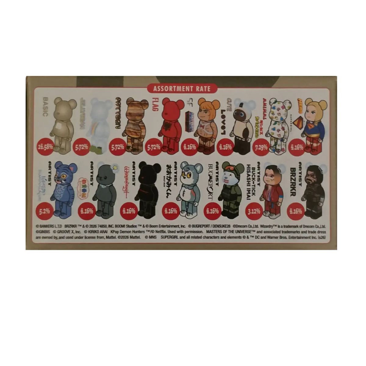 Bearbrick Series 52 100% Modellliste