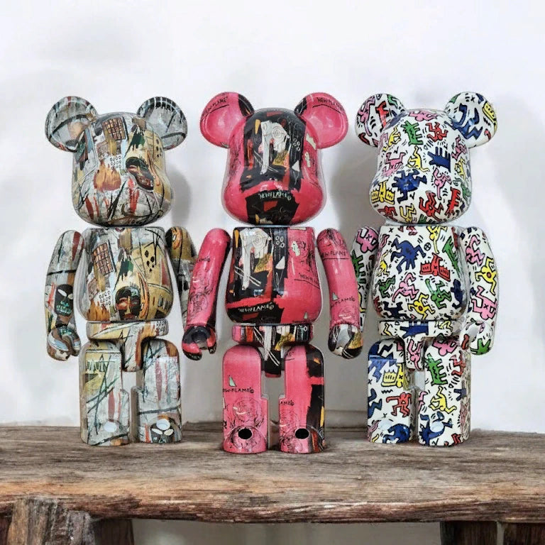 Drei Superalloy-Bearbricks (200%) von Warhol/Basquiat, Basquiat und Haring