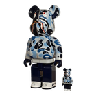 BE@RBRICK Baby Milo® Camo Shark Blue Version (100%+400%)