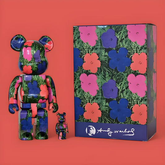 Bearbrick Andy Warhol 'Flowers' 100%+400% mit Verpackung