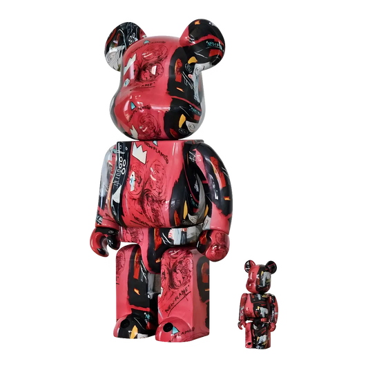 Bearbrick Andy Warhol × Jean-Michel Basquiat #1 100%+400% schräg