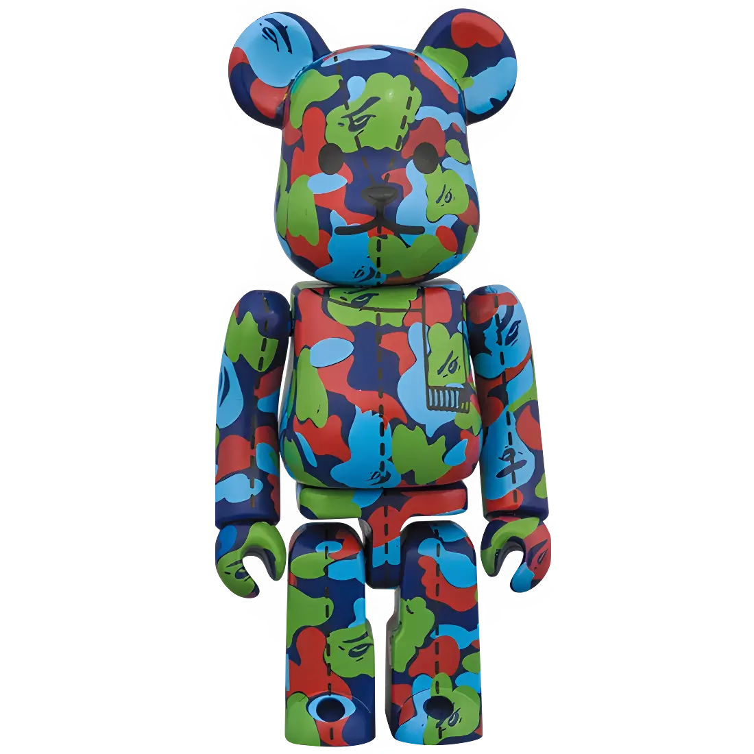 Bearbrick BAPE Camo 28th Anniversary #1 Green Red Blue 100% Herstellerbild 1