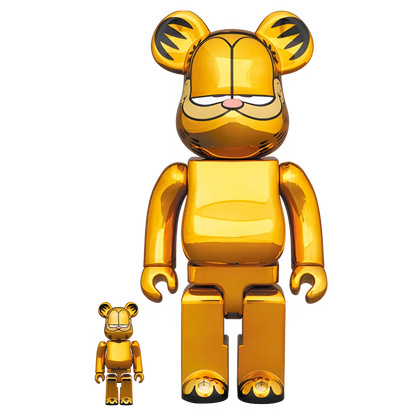 Bearbrick Garfield Gold Chrome Version 100%+400% Herstellerbild 1