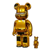 Bearbrick Garfield Gold Chrome Version 100%+400% schräg