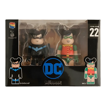Bearbrick Happy Kuji 'DC' (2020) - 22 Nightwing & Robin 100% in der Verpackung