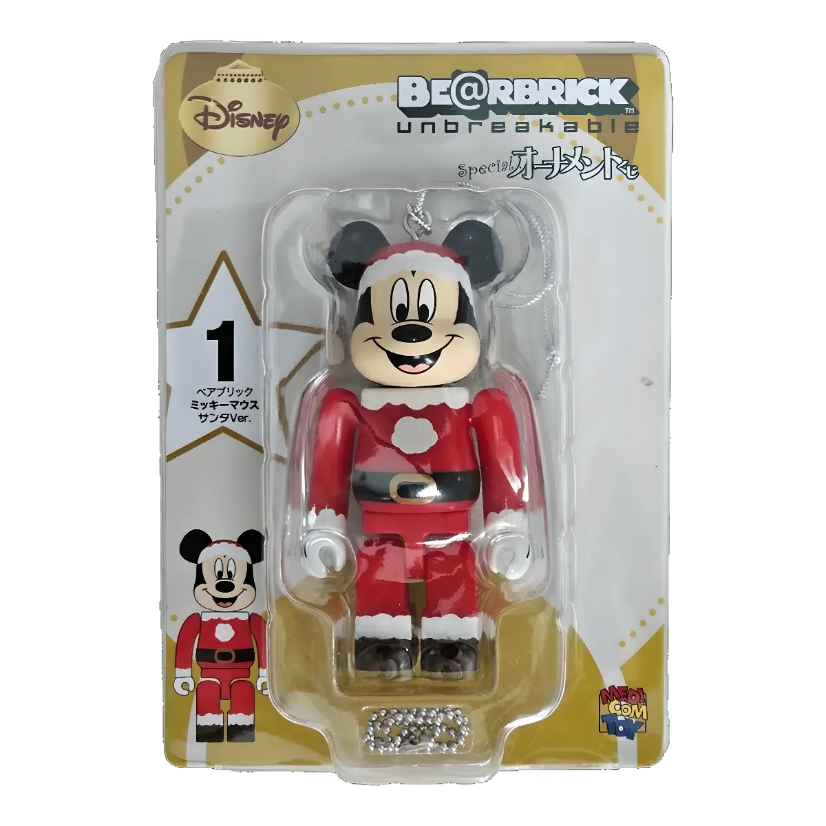 Bearbrick Happy Kuji 'Disney Special Ornament' (2011) - 1 Mickey Mouse Santa Version 100% in der Verpackung