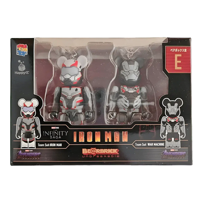 Bearbrick Happy Kuji 'Iron Man' (2023) - E Team Suit Iron Man & Team Suit War Machine 100% in der Verpackung