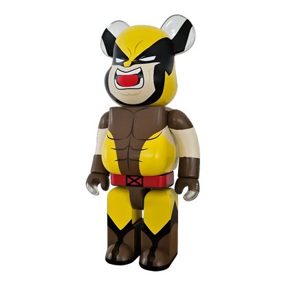 Bearbrick Happy Kuji 'X-Men' (2022) - SP Wolverine Brown Version 400% schräg